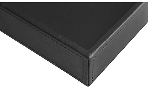 Vixdonos Valet Tray Nightstand Organizer Leather Catchall Tray for Perfume,Jewelry,Key and Remote on Counter or Dresser(Black) - color: Black