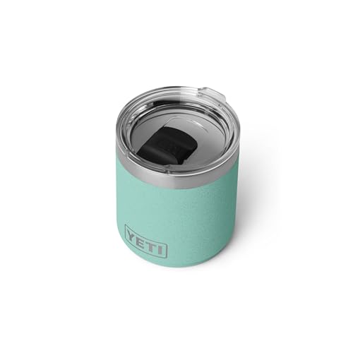 YETI Rambler 10 oz Ceramic Lined Lowball 2.0, Vacuum Insulated with MagSlider Lid, Sea Stone - color: Sea Stone-Textured