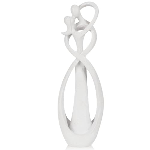 Trycooling Kissing Lovers Statue Abstract Sculpture, White, Large | Resin Statues Collectible Figurines, Modern Home Decoration for Living Room Office Shelves Coffee Table Desk Decor - color: White, size: Large