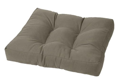 Cushion Source Tufted Ottoman Cushions, 21"X 17" Indoor and Outdoor Durable Tufted Cushion Made with Fade Resistant Sunbrella Fabric, Sunbrella Canvas Taupe - color: Sunbrella Canvas Taupe