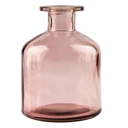 Glass Bud Vase Empty Glass Diffuser Bottles Refillable Aromatherapy Jars Small Vases for Flowers Vases Centerpiece for Wedding Home Essential Oils Office Table Decor (Pink) - color: Pink