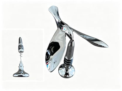 2-in-1 Silver Balancing Bird Bottle Opener & Wine Corkscrew Set – Gravity Defying Bird Beer Opener with Hidden Base Wine Tool – Unique Home Bar Decor & Aesthetic Novelty Gift for Wine Lovers