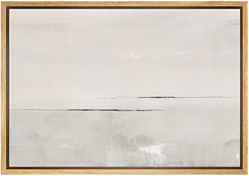SIGNWIN Framed Canvas Print Wall Art Gray Watercolor Pastel Landscape Abstract Shapes Illustrations Modern Art Decorative Contemporary Chic Minimal for Living Room, Bedroom, Office - 24"x36" Natural - color: A11-02-m32, size: 36"L x 24"W