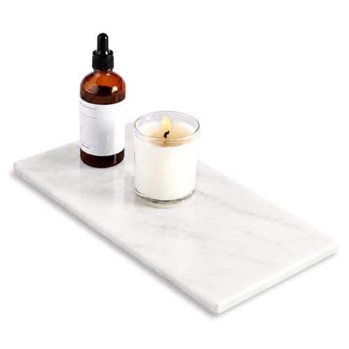 Marble Tray 12"x6", Small Natural Marble Board, Stone Slab for Bathroom Kitchen Counter Sink, Rectangular Candle Plate, Perfume Jewelry Trays(Namib Fantasy) - color: 12"x6"-namib Fantasy