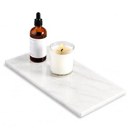 Marble Tray 12"x6", Small Natural Marble Board, Stone Slab for Bathroom Kitchen Counter Sink, Rectangular Candle Plate, Perfume Jewelry Trays(Namib Fantasy) - color: 12"x6"-namib Fantasy