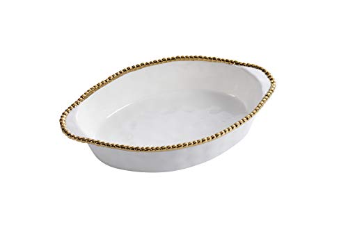 Pampa Bay Titanium Baking Dish (Oval, Golden Salerno) - color: Golden Salerno, size: Oval