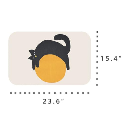 Creative Cat & Moon Patterns Diatomite Stone Bath Mat Shower Mat Quick-Dry, Non-Slip, Easy to Clean for Bathroom Floor - color: Cat Ball