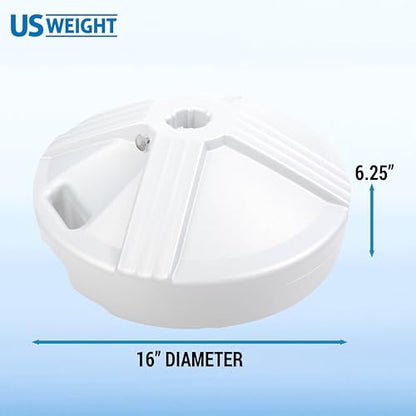 US Weight Durable 50 Pound Fillable Umbrella Base Designed to be Used with a Patio Table - color: White