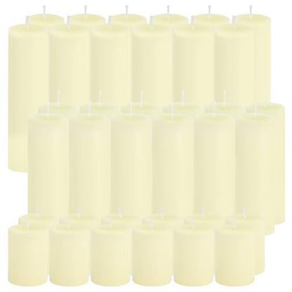Ivroy Pillar Candles Bulk Set of 36，Hurricane Candles，3 Different Lengths 2 x 3/6/8 Inch (12 Each)，Dripless Unscented Smokeless，Gives You a Better Atmosphere When Organizing an Event Party. - color: 36 Flat-top, size: 2 x 3/6/8 Inch