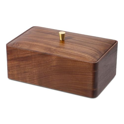 Wooden Storage Box Walnut small wood box with lid - Decorative Boxes for Crafts, Sewing, Keepsake, Memory