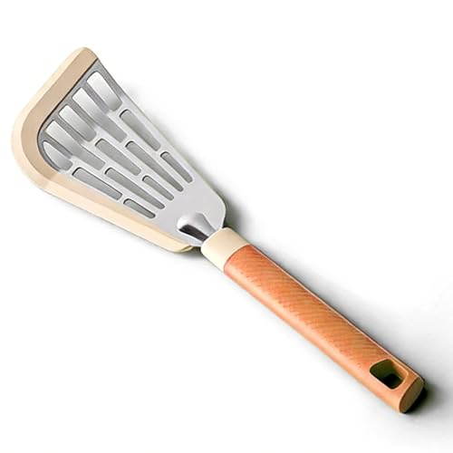 Butterfly Spatula Made of Silicone & Stainless Steel Flexible Curved Edge Slotted Turner for Non-Stick Cookware Egg Steak Pancake Flipper Orange - color: Orange, size: Set of 1