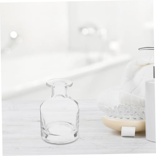 Didiseaon 2pcs Decorative Glass Oil Diffuser Bottles Essential Oil Diffuser Containers Reed Sticks - color: Transparent