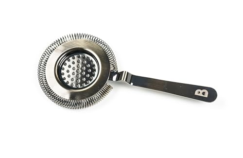 Antique Style Hawthorne Antique Brass | Bar Hand Strainer | Cocktail Strainer | Sieve for Bartending | Mixing Glass Strainer - color: Antique Brass