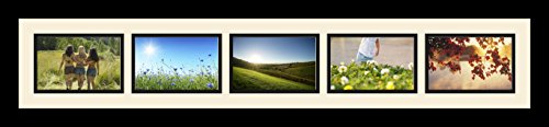 ArtToFrames Collage Photo Frame Single Mat with 5-4x6 Openings with Satin Black Frame and Baby Blue mat. - color: 5 - 4x6 - (2139), size: Baby Blue