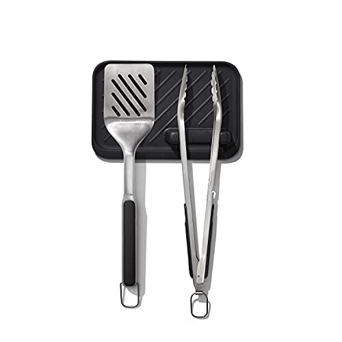 OXO Outdoor 3 Piece Grilling Tool Set - size: 3pc Set - Tongs, Turner and Tool Rest