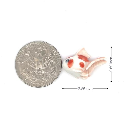 Adorable Mini Ceramic Animal Figurine – Porcelain Miniature Collectible Decor (Koi Fish) - style: Koi Fish