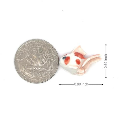 Adorable Mini Ceramic Animal Figurine – Porcelain Miniature Collectible Decor (Koi Fish) - style: Koi Fish
