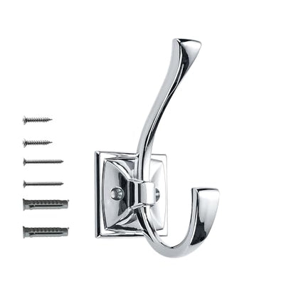 Wall Hooks,5 Pack Coat Hooks Hardware Towel Hooks for Hanging Coats Polished Chrome Robe Hooks Wall Mounted with Screws for Key, Towel, Bags, Cup. - color: Polished Chrome