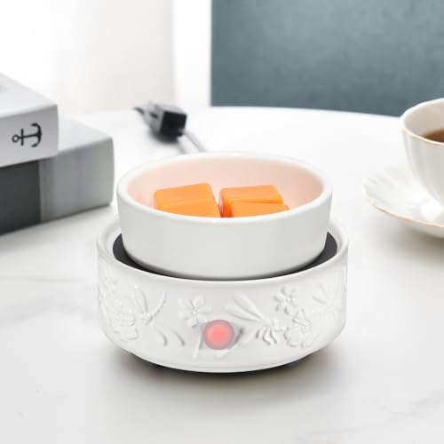 Wax Melt Warmer for Scented Wax Ceramic Wax Warmer Fragrances(Dragonfly) | Candle Oils Home Fragrance Wax Burner True White Electric Candle Warmer as Gifts for Mom Women - color: White Dragonfly