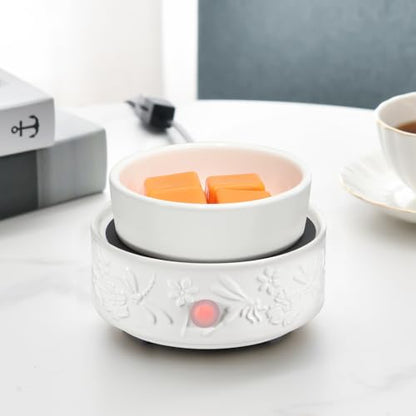 Wax Melt Warmer for Scented Wax Ceramic Wax Warmer Fragrances(Dragonfly) | Candle Oils Home Fragrance Wax Burner True White Electric Candle Warmer as Gifts for Mom Women - color: White Dragonfly