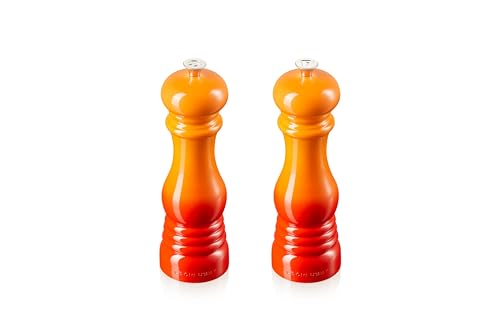 Le Creuset MG610-2 Salt and Pepper Mill Set 8-Inch, Flame - color: Flame, size: Large