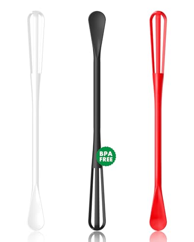 OYV Timeless Kitchen Colors 2-In-1 Mini Whisk and Spoon, Set of 3, 8.5-Inch | Flexible And Lightweight, Comfortable Long Handle, Easy To Store, BPA-Free, For Eggs, Sauces, Coffee And Hot Chocolate - color: Timeless Kitchen Colors (White, Black, Red)