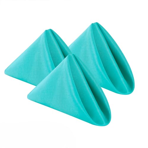 Bailarina Cloth Napkins Set of 80,17x17 inches Dinner Napkins Cloth Washable,Polyester Square Table Cloth Napkin Bulk with Hemmed Edges Ideal for Banquets, Parties and Weddings-Turquoise - color: Turquoise