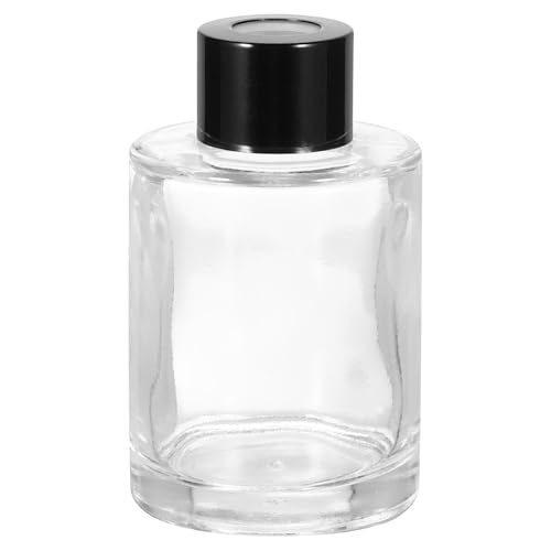 HARFINGTON 80ml/2.7oz Empty Glass Diffuser Bottle 3.4" x 2" Refillable Fragrance Accessories Aromatherapy Jar Container for Replacement Reed Diffuser DIY Home Bathroom Transparent - size: 2.7 Ounces