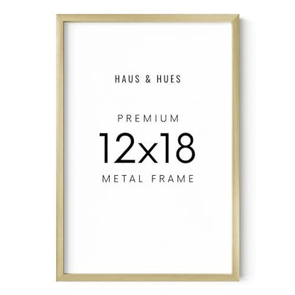 HAUS AND HUES Standalone Gold Aluminum Frame Set of 1-12x18 - color: Gold Metal, size: 12x18 in, style: Set of 01
