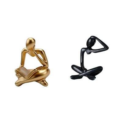Abstract Reader Figurine Thinker Statue Human Figurine Desk Sculpture Resin Modern Suitable for Office Shelf Home Arrangement Gift Giving Hotel