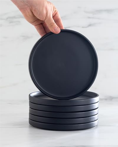 PURE LIVING INTERIOR DESIGN Stoneware Cereal Bowls Set of 4, 26.7 oz Scratch Resistant Ceramic Soup Bowl - color: Matte Black, size: Set (4pcs)