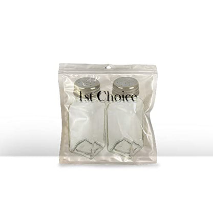 1st Choice Salt and Pepper Shakers with Stainless Tops Set of 2 (Square Shakers) - style: Square Shakers