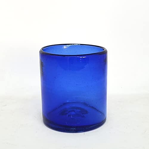 Solid Cobalt Blue 9 oz Short Tumblers (set of 6), Recycled Glass, Lead-free, Toxin-Free (9oz Tumbler) - color: Cobalt Blue, size: 9 oz