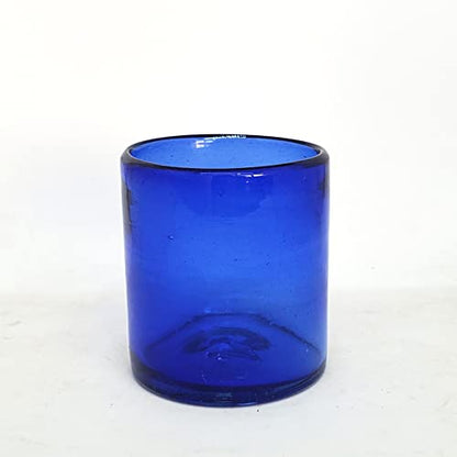 Solid Cobalt Blue 9 oz Short Tumblers (set of 6), Recycled Glass, Lead-free, Toxin-Free (9oz Tumbler) - color: Cobalt Blue, size: 9 oz
