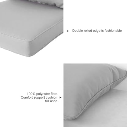 ARTPLAN Loveseat Patio Deep Seat Cushions 46"x24"x5" Bench Pad,Grey | High-density foam fill, solution-dyed UV water repellent fabric, zipper removable cover fits patio swing & bench furniture - color: Gray