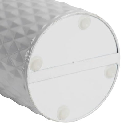 Metal Paper Towel Holder, Weighted Base with Suction Cups | Embossed with Wooden Lid, Easy Tear Roll Dispenser for Kitchen Counter, Bars, Dining Tables - color: Diamond White