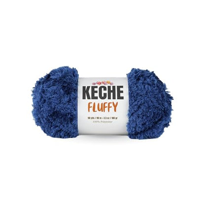 KECHE Fluffy Bulky Yarn – Super Soft Chunky Fuzzy Blanket Weight # 5 Yarn for Knitting Crocheting Crafting 3.5 oz (100 gr) 98 Yds (90 m) - Navy Blue - color: Navy Blue, size: 1 SKEIN