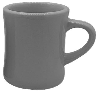 Funny Guy Mugs Classic Retro Diner Coffee Mug - Heavy Duty 10 Oz Stoneware Cup with Easy Grip Handle - Ideal for Hot and Cold Beverages (Grey, 10 Ounce) - color: Gray