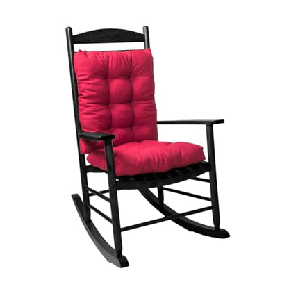 Rocking Chair Cushion, Set of Seat & Back Cushion with Ties for Indoor Rocker (Wine red) - color: Wine Red