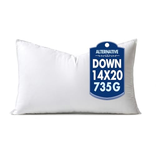 MIULEE 14x20 Inch Synthetic Down Alternative Pillow Insert | Decorative Throw Pillow 14 x 20 Inch Body Bed Sleeping Ultra Soft Fluffy Form for Sofa Couch Bed - size: 14x20Inch (pack of 1)