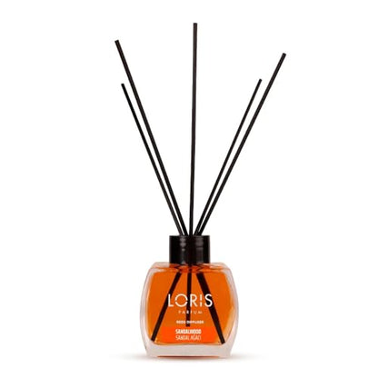 Loris Sandalwood Reed Diffuser Set with Dried Flowers | Reed Diffusers for Home with Sticks | Bathroom Diffuser & Room Scent | Long-Lasting Home Fragrance | 120 mL / 4.06 fl oz - color: Sandalwood