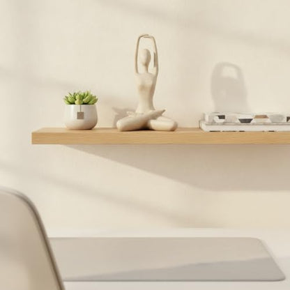 Modern Abstract Resin Human Figure Sculpture, Beige Minimalist Art Statue for Home Office Desk Shelf Decor - size: 8.27 x 3.74 x 11.81 in