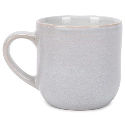Elanze Designs Glossy Reactive Glaze Large 17 Fluid Ounce Everyday Kitchen Food Grade Ceramic Stoneware Coffee Mug Cup with Comfort Curved Handles, Set of 4, Pale Grey - color: Pale Grey