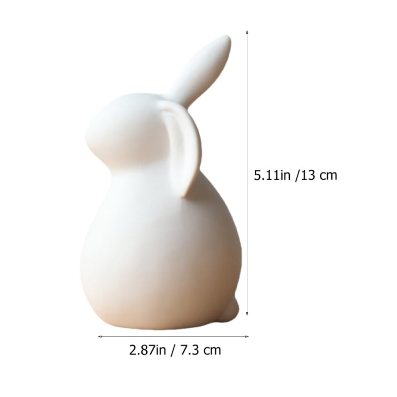 Abaodam 2Pcs Ceramic Bunny Figurines White Rabbit Home Decor Easter Decor | Ceramic White Rabbit for Christmas, Thanksgiving, Easter Couple Rabbits, Porcelain Modern Art Home Decoration, Wedding Crafts