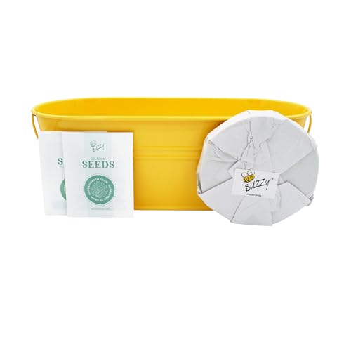Buzzy Seeds Taco Night Grow Kit - Metal Windowsill Planter - Complete Indoor Gardening Kit with Seeds, Coconut Husk Growing Medium & Genuine Pots - 100% Grow Guarantee - color: Taco Night