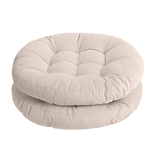 Tiita 22 Inch Floor Cushion - Round Outdoor Chair Cushion Pad | Large Meditation Cushion & Floor Pillow for Adult Sitting, Living Room, Balcony & Patio, Beige - color: (Round)|beige