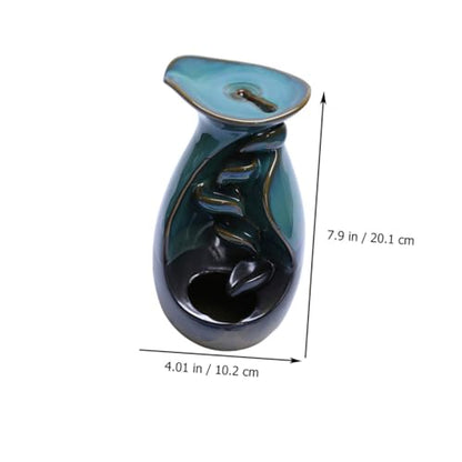 Happyyami Backflow Incense Burner Ceramic Censer Holder Decorative Home Aromatherapy Incense Holder for Meditation and Living Room Desktop Ornament
