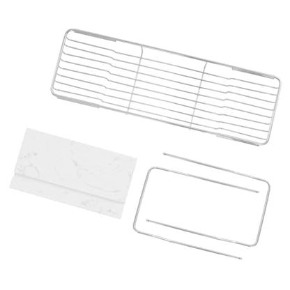 Expandable Bathtub Tray Caddy for Luxury Bath, Extra Wide Acrylic Tub Tray with Natural Marble Board, Waterproof Bath Tub Shelf for Phone, Wine, Book, Tablet Stand - Ideal Home Spa (Silver, White) - color: Silver, White