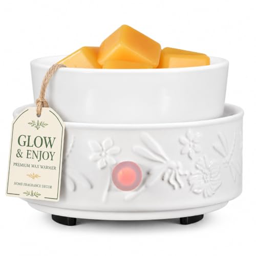 Wax Melt Warmer for Scented Wax Ceramic Wax Warmer Fragrances(Dragonfly) | Candle Oils Home Fragrance Wax Burner True White Electric Candle Warmer as Gifts for Mom Women - color: White Dragonfly