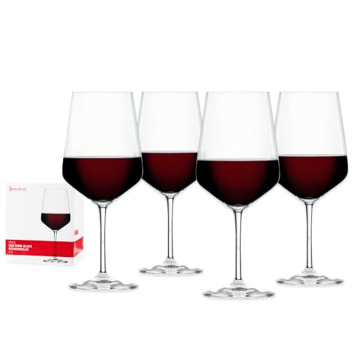 Spiegelau Style Red Wine Glasses Set of 4 – Elegant Stemmed Crystal Wine Glassware for Cabernet, Merlot & Pinot Noir – Lead-Free Crystal Glass Set for Home & Entertaining - style: Red Wine Glasses